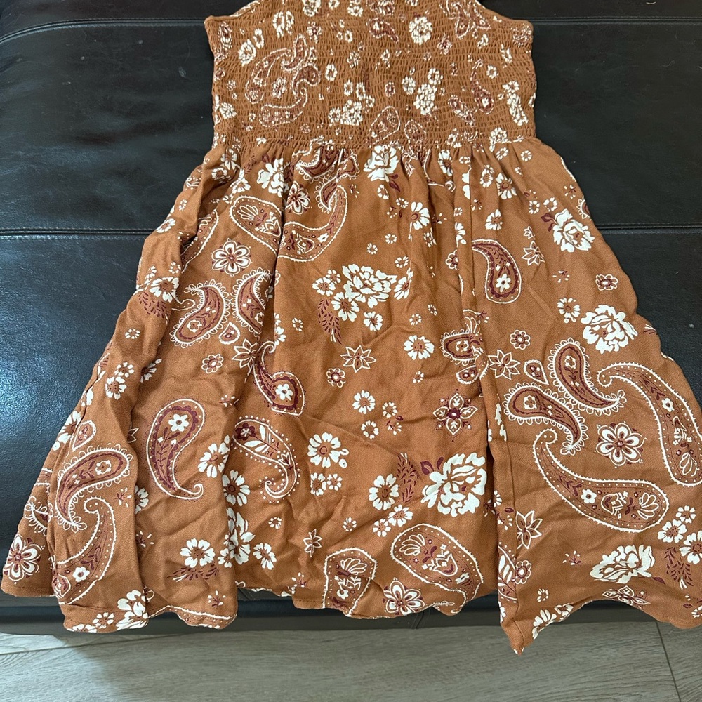Paisley Floral Dress in Brown